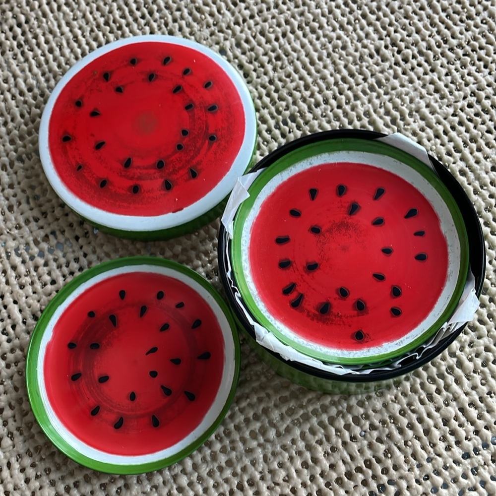 Vintage Watermelon Coasters Set of 6 NEW - Picture 5 of 8